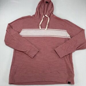 Faherty Hoodie Mens XL Pink Stripe Pullover Lightweight Organic Cotton Jersey